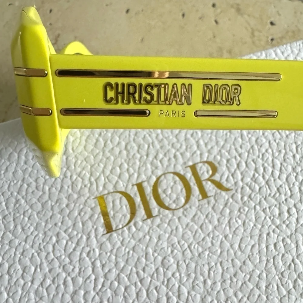 New! Dior Signature B1U 66C0 Sunglasses, Neon Yellow, Authentic - Picture 11 of 12